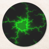 Dessous-de-verre Rond En Papier Frappes de foudre verte Alien en Pitch noir (Devant)