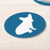 Dessous-de-verre Rond En Papier French Bulldog Theme Party - Baby shower Blue (Incliné)