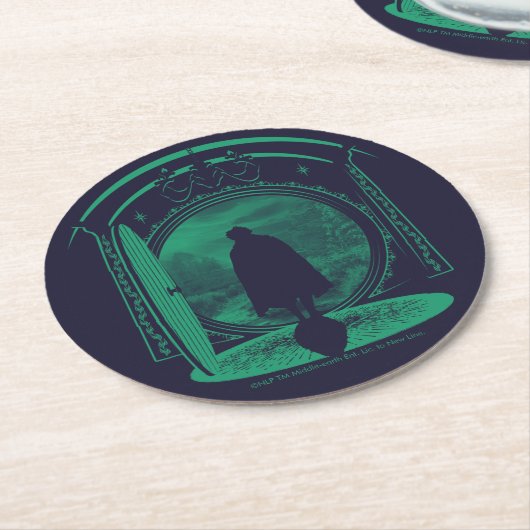 Dessous-de-verre Rond En Papier FRODO™ Leaving THE SHIRE™ Silhouette (Incliné)