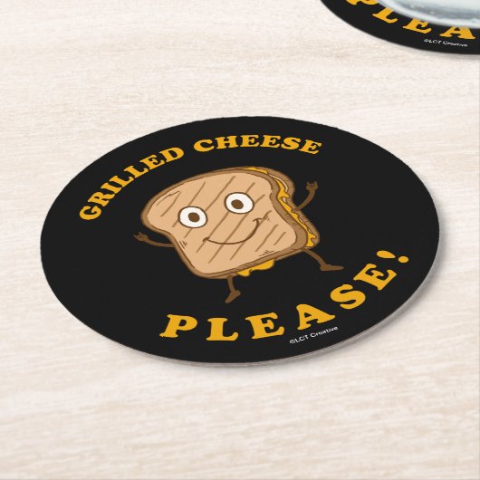 Dessous-de-verre Rond En Papier Fromage Grillé S'il vous plaît (Incliné)