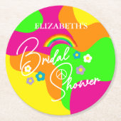 Dessous-de-verre Rond En Papier Funky Retro Bridal Shower (Devant)