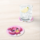 Dessous-de-verre Rond En Papier Funny Bird Cartoon Sublimation-56342 (En situation)