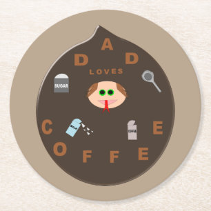 Dessous-de-verre Rond En Papier Funny Papa Monster aime les Dessous de verre en pa