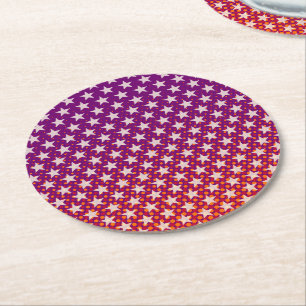 Dessous-de-verre Rond En Papier Funny Stars Motif transparent + votre idée