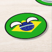 Dessous-de-verre Rond En Papier Funny Trending Geeky Brazil Camptryball (Incliné)