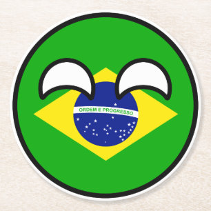 Dessous-de-verre Rond En Papier Funny Trending Geeky Brazil Camptryball