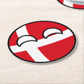 Dessous-de-verre Rond En Papier Funny Trending Geeky Danemark Camptryball (Incliné)