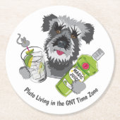 Dessous-de-verre Rond En Papier Fuseau horaire GNT (Devant)