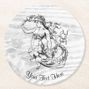 Dessous-de-verre Rond En Papier Fusion de style Vintage