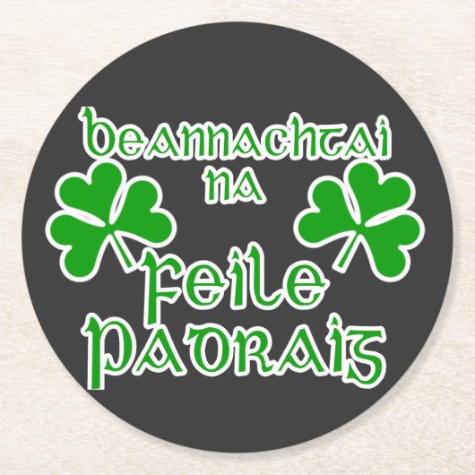 Dessous-de-verre Rond En Papier Gaelic St. Patrick's Day  (Devant)