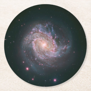 Dessous-de-verre Rond En Papier Galaxie spirale barrée Messier 83.2