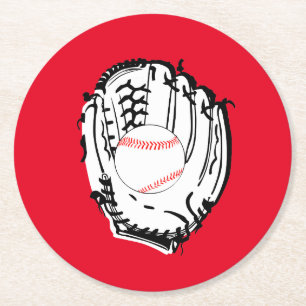 Dessous-de-verre Rond En Papier Gant de baseball