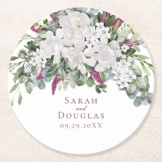 Dessous-de-verre Rond En Papier Gardenia / Snapdragon Purple Dessous de verre papi (Devant)