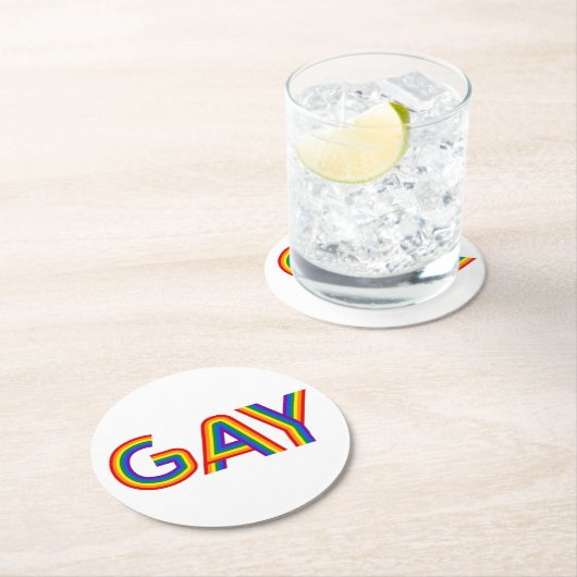 DESSOUS-DE-VERRE ROND EN PAPIER GAY (En situation)