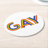 DESSOUS-DE-VERRE ROND EN PAPIER GAY (Incliné)