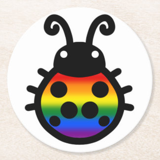 Dessous-de-verre Rond En Papier Gay Pride Ladybug Coaster