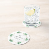 Dessous-de-verre Rond En Papier Géométrique Succulente (En situation)