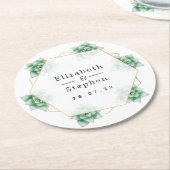 Dessous-de-verre Rond En Papier Géométrique Succulente (Incliné)