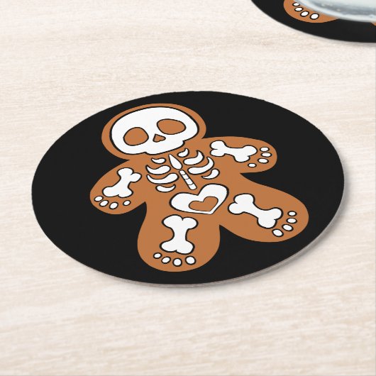 Dessous-de-verre Rond En Papier Gingerbread Skeleton Man (Incliné)