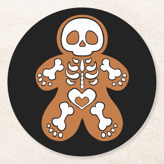 Dessous-de-verre Rond En Papier Gingerbread Skeleton Man (Devant)