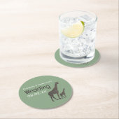 Dessous-de-verre Rond En Papier Giraffe Safari d'argile, Mariage rustique (En situation)