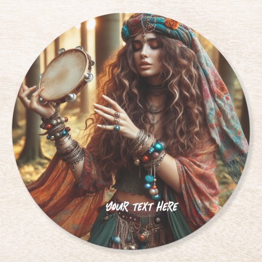 Dessous-de-verre Rond En Papier Gitana (Devant)