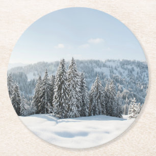 Dessous-de-verre Rond En Papier Glace et neige   Allgäu Bavaria Allemagne