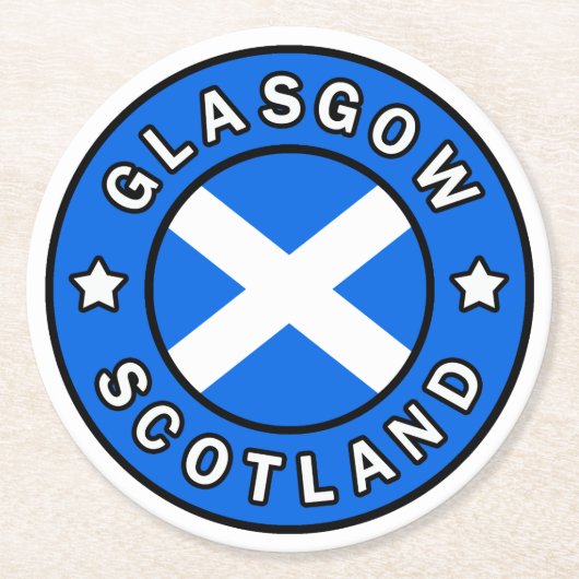 Dessous-de-verre Rond En Papier Glasgow Écosse (Devant)