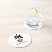 Dessous-de-verre Rond En Papier Glitzy Gold Silver New Year Midnight Hour (En situation)