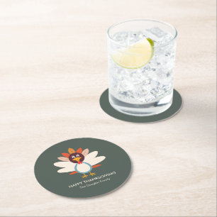 Dessous-de-verre Rond En Papier Gobble Gobble Turquie Thanksgiving Party Dessous d
