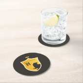 Dessous-de-verre Rond En Papier Gold HUFFLEPUFF™ Cimetière Couronné (En situation)