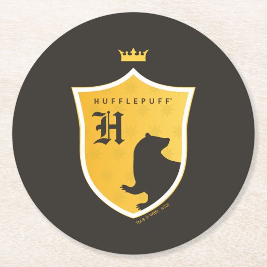 Dessous-de-verre Rond En Papier Gold HUFFLEPUFF™ Cimetière Couronné (Devant)