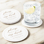 Dessous-de-verre Rond En Papier Gold S'il vous plaît ne prenez pas mon verre Je da<br><div class="desc">S'il vous plaît ne prenez pas mon verre Je danse Dessous de verre Mariages</div>
