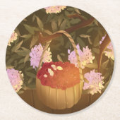 Dessous-de-verre Rond En Papier Golden Hour Raspberry Basket (Devant)