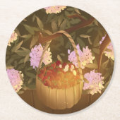 Dessous-de-verre Rond En Papier Golden Hour Strawberry Basket (Devant)