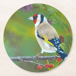 Dessous-de-verre Rond En Papier Goldern Finch Coaster