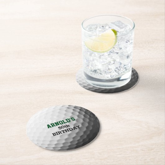 Dessous-de-verre Rond En Papier Golf Ball Party (En situation)