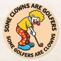 Golfeur de clown drôle avec texte humoristique