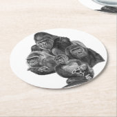 Dessous-de-verre Rond En Papier Gorilla Family coaster. ゴリラ家族のコースター GorillaLife (Incliné)