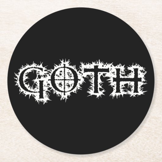 Dessous-de-verre Rond En Papier Goth (Devant)