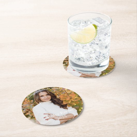 Dessous-de-verre Rond En Papier Grad (En situation)