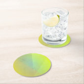 Dessous-de-verre Rond En Papier Gradation géométrique jaune moderne (En situation)