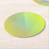 Dessous-de-verre Rond En Papier Gradation géométrique jaune moderne (Incliné)