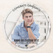 Dessous-de-verre Rond En Papier Graduation Merci photo Classe de 20XX Custom (Devant)