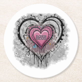 Dessous-de-verre Rond En Papier Graffti AMOUR