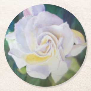 Dessous-de-verre Rond En Papier Grand gardénia crème