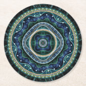 Dessous-de-verre Rond En Papier Grand Julian Fractal Mandala Art (Devant)