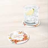 Dessous-de-verre Rond En Papier Grateful Heart Automne quitte Thanksgiving (En situation)