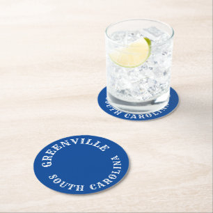 Dessous-de-verre Rond En Papier Greenville, Caroline du Sud