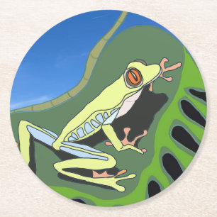 Dessous-de-verre Rond En Papier Grenouille Escalade